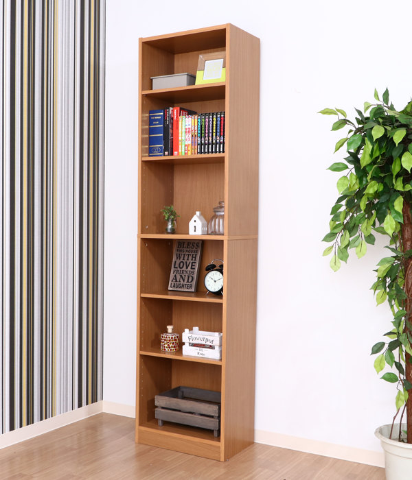 不二貿易（Fuji Boeki） 書棚 幅45cm 6段 大容量 可動棚4枚 多目的