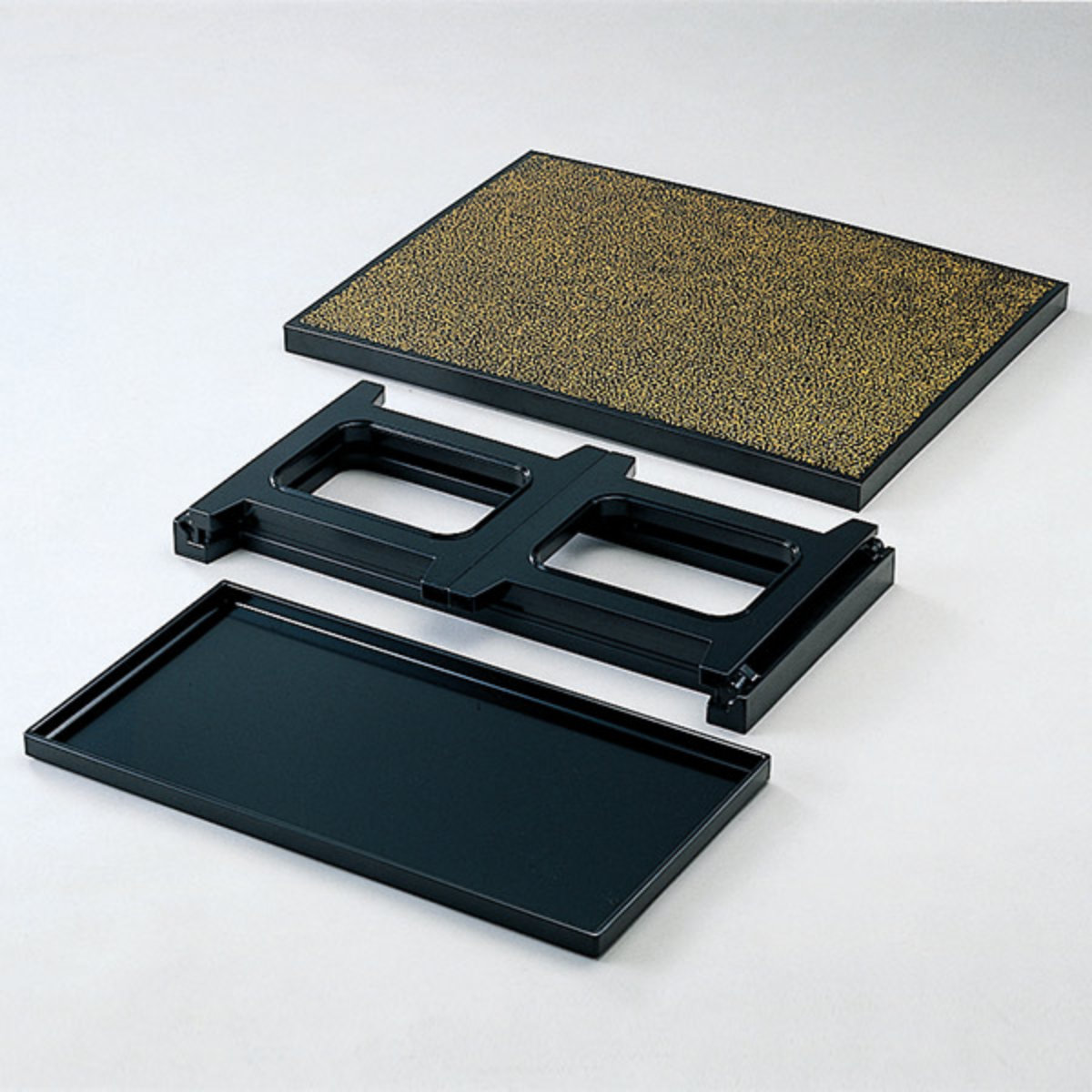 福井クラフト お膳 新飛龍膳 樹脂製 片面タイプ 足付 金ちらし 業務用