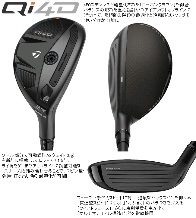 TaylorMade（テーラーメイド） Qi4D レスキュー ツアーAD DI