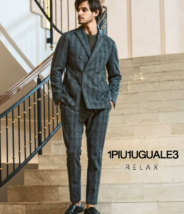 1PIU1UGUALE3 RELAX セットアップ メンズ ダブル スーツ 上下セット