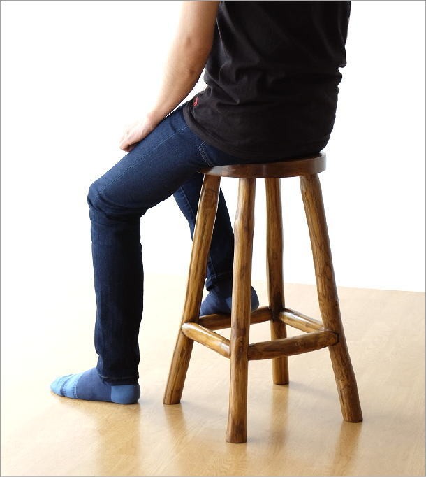 スツール 木製 丸椅子 おしゃれ 無垢 天然木 ハイスツール カウンター