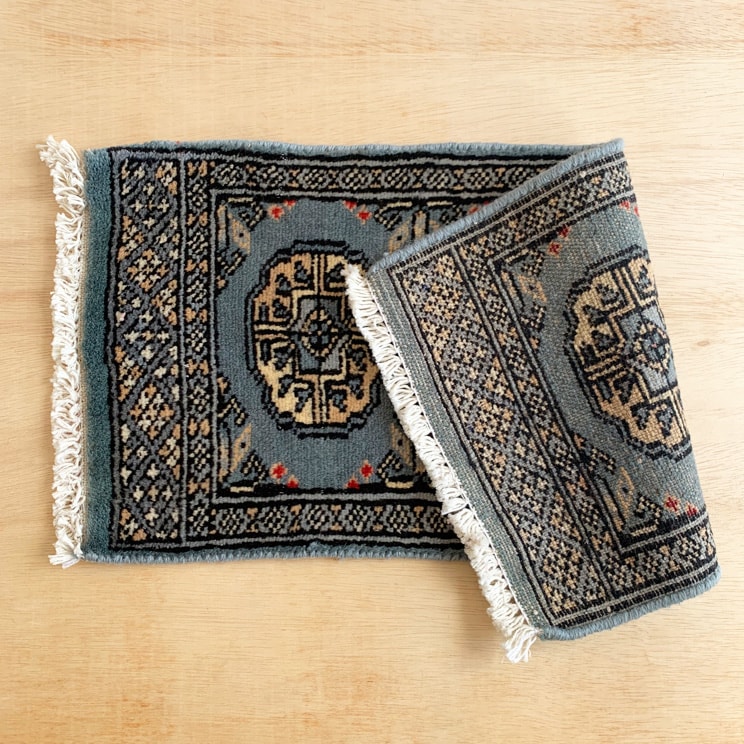 ヴィンテージ トライバル ラグ 57cm×30cm ブルー : giftgiftgift