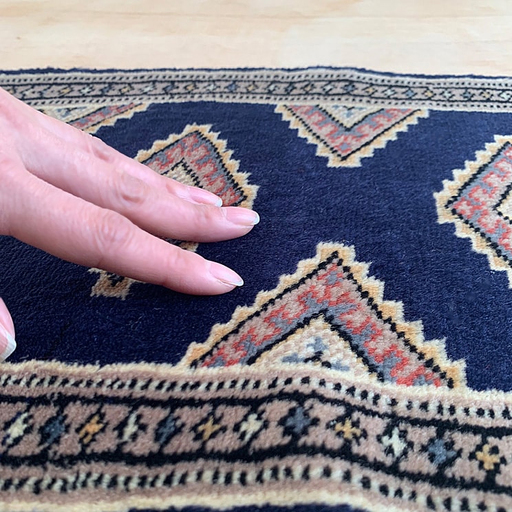 ヴィンテージ トライバル ラグ 90cm×30cm ネイビー : giftgiftgift
