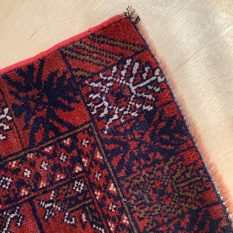 ヴィンテージ トライバル ラグ v0004 143cm×87cm レッド 赤