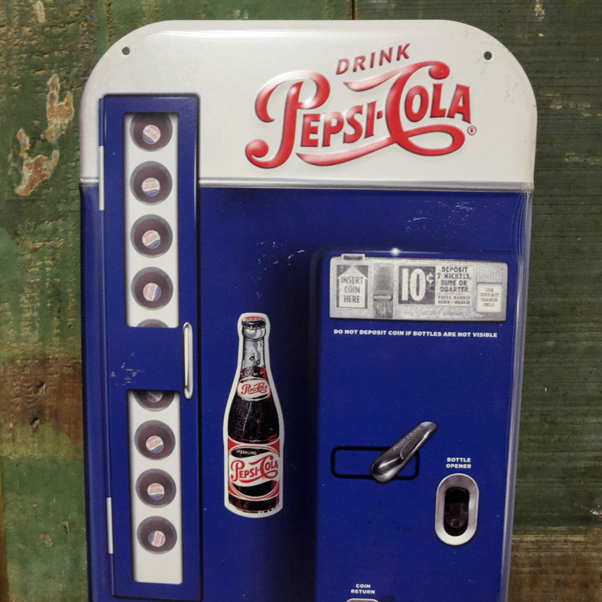 PEPSI（ペプシ） ダイカットエンボスメタルサイン PEPSI COLA VENDING