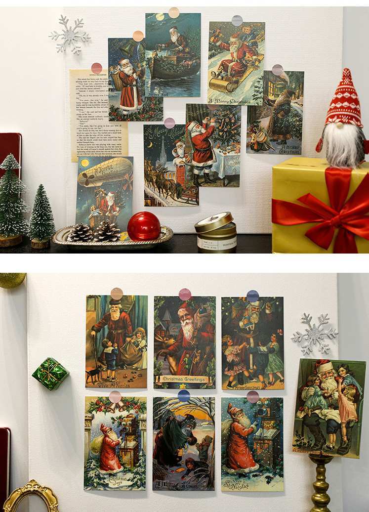 送料無料 クリスマス ポスト カード サンタクロース メッセージ 絵