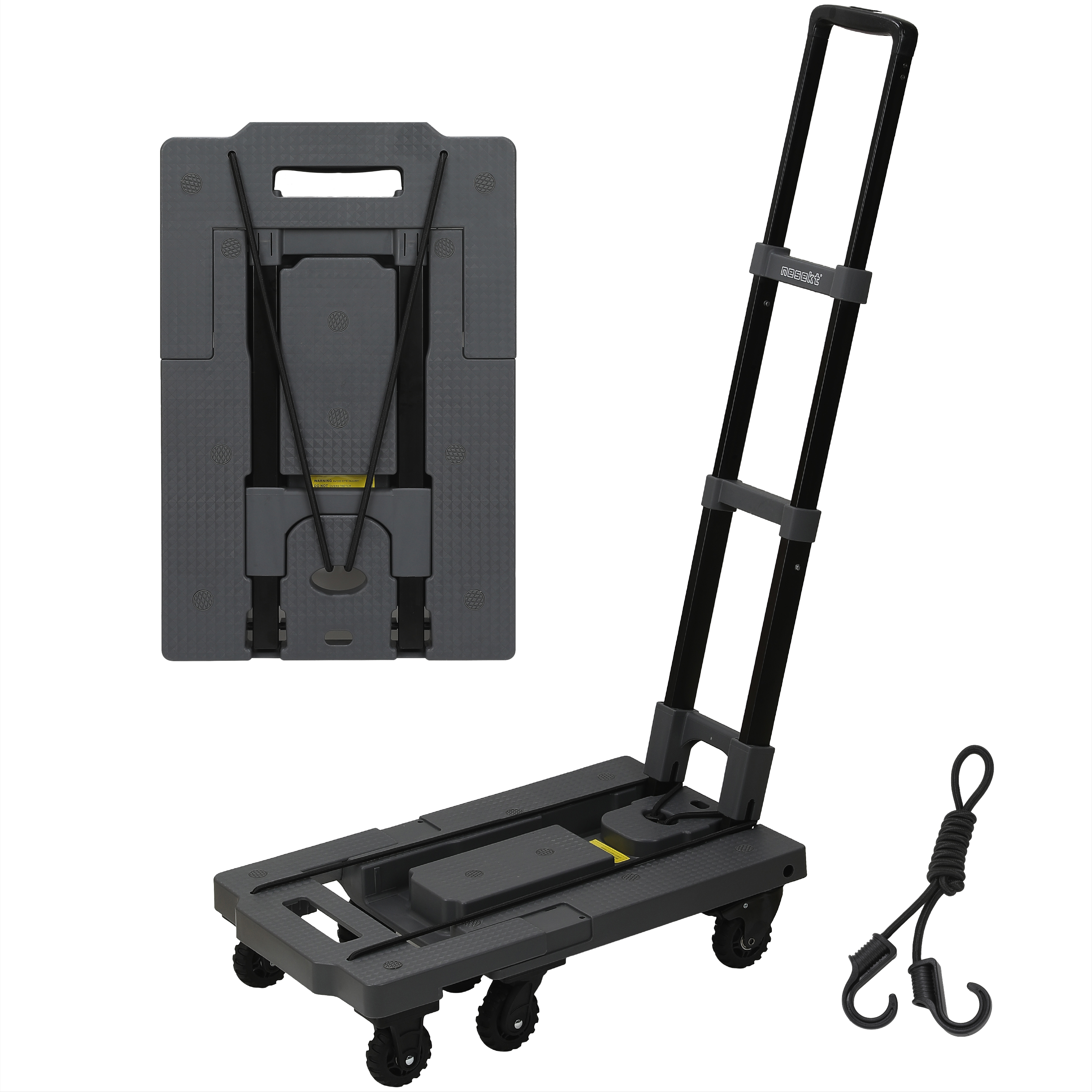 ネセクト]折りたたみ式台車 ストッパー付き静音車輪 耐荷重150kg 軽量