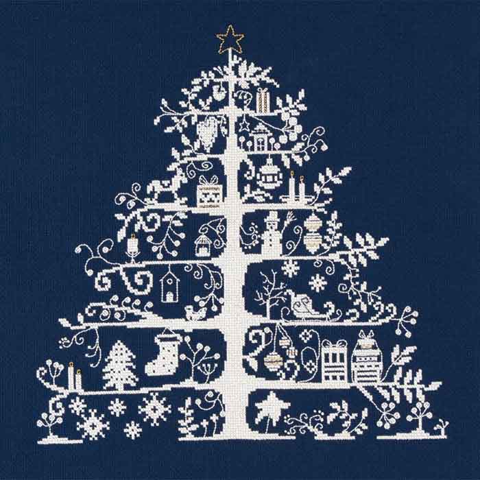 クロスステッチ キット クリスマス ツリー 青 ネイビー JPBK557N 刺繍