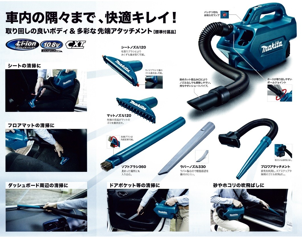 マキタ（makita） 10.8V充電式クリーナー(紙パック式)CL121DZ 本体のみ