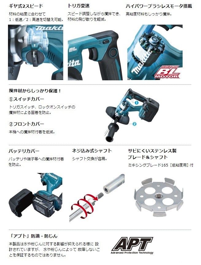 マキタ（makita） 高低粘度用 ミキシングブレード190 A-33065（ボルト