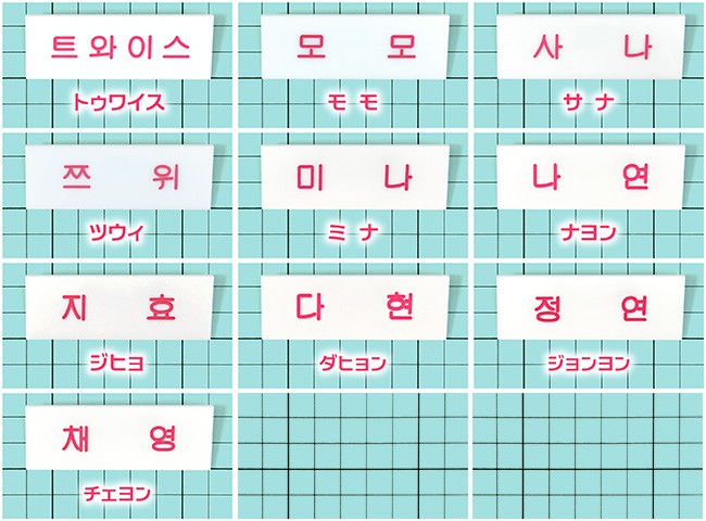 送料無料・速達】 TWICE グッズ - ハングル ネームプレート (Name