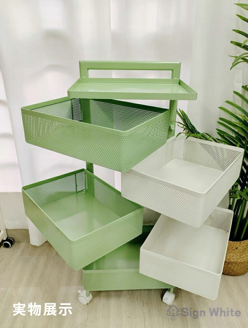 キッチンワゴン 回転 ワゴン サイドワゴン キャスター付き サイド