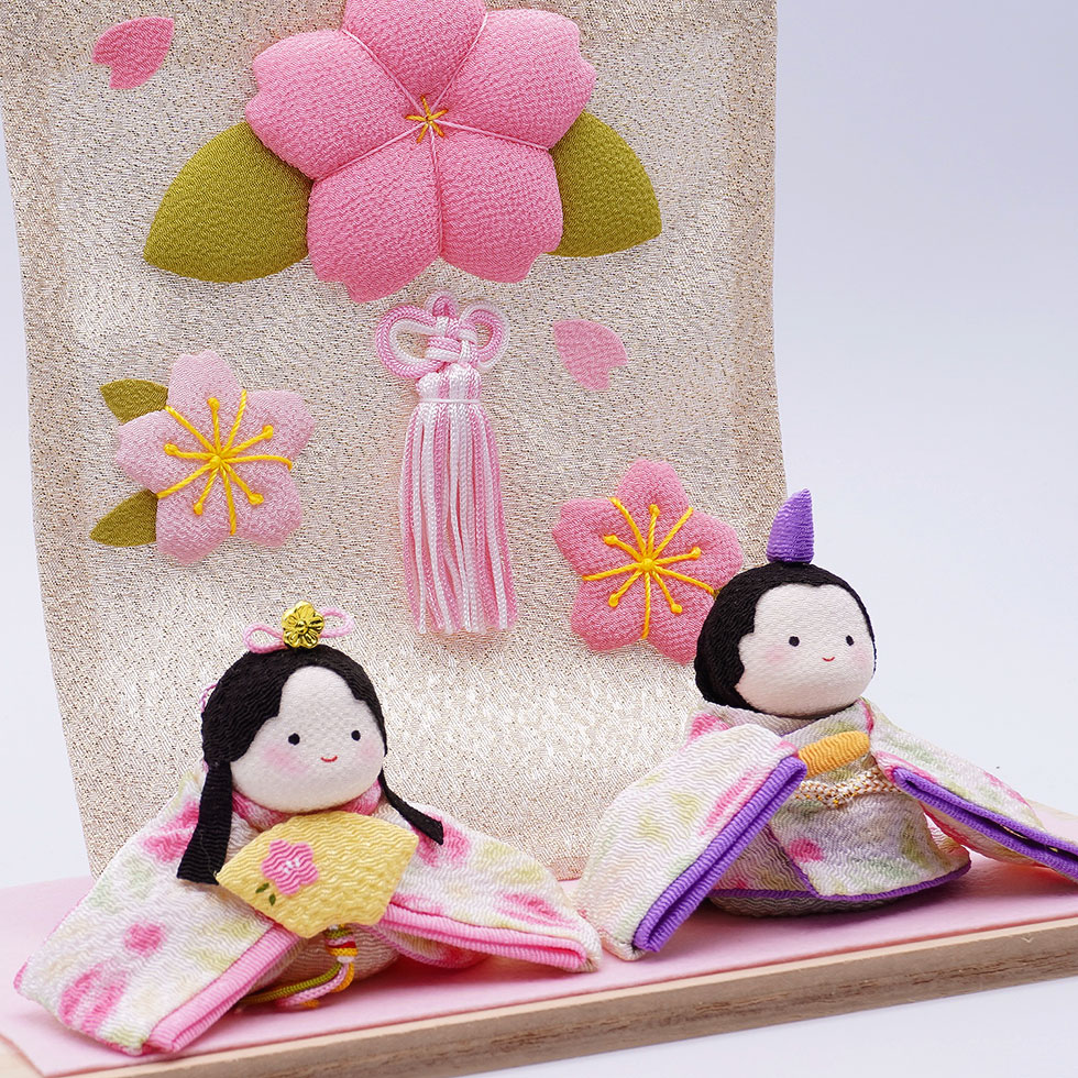 リュウコドウ リュウコドウ（龍虎堂）ぽてりひな2人（麻の葉）桜几帳