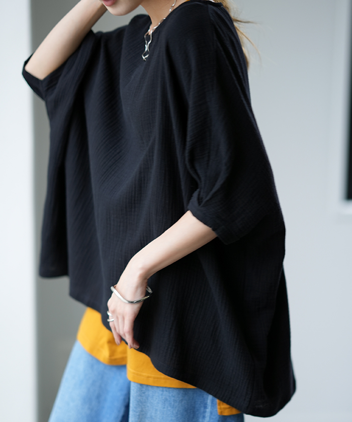 HUG.U（ハグユー） Tシャツ レディース トップス ダブルガーゼ ガーゼ