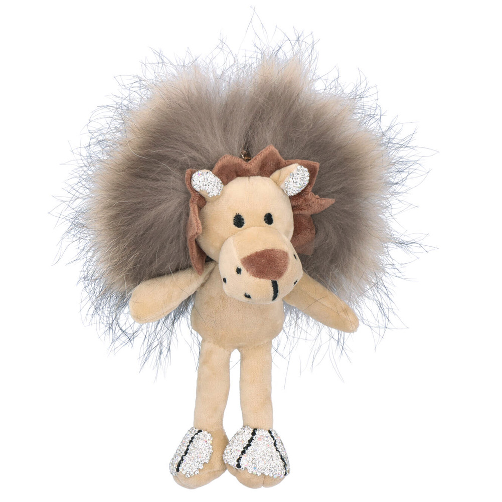 バッグチャーム アクセサリー キーホルダー ライオン ラクーン ファー