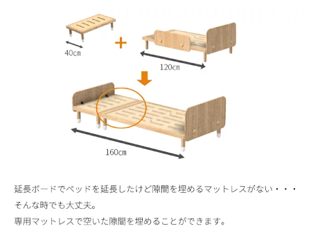HOPPL（ホップル） 公式ストア 40cm 延長マットレス 固綿マットレス