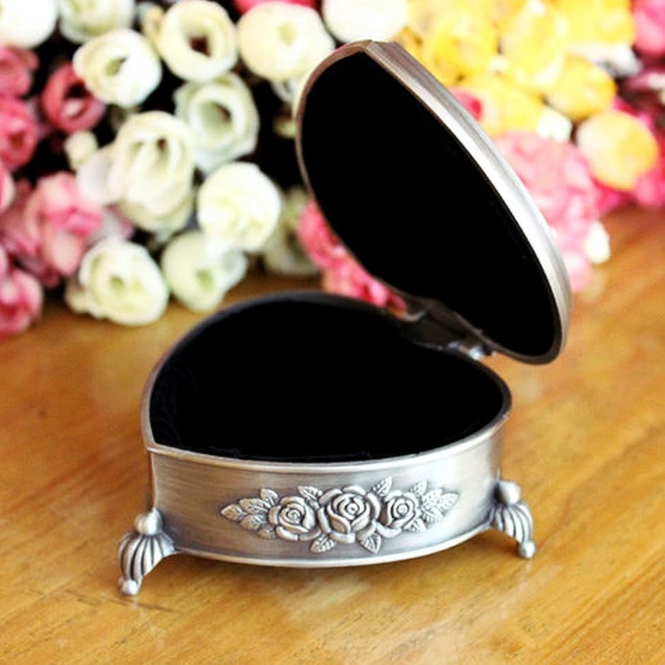 B1 ハート型 アンティーク ジュエリーボックス 宝石箱 アクセサリー