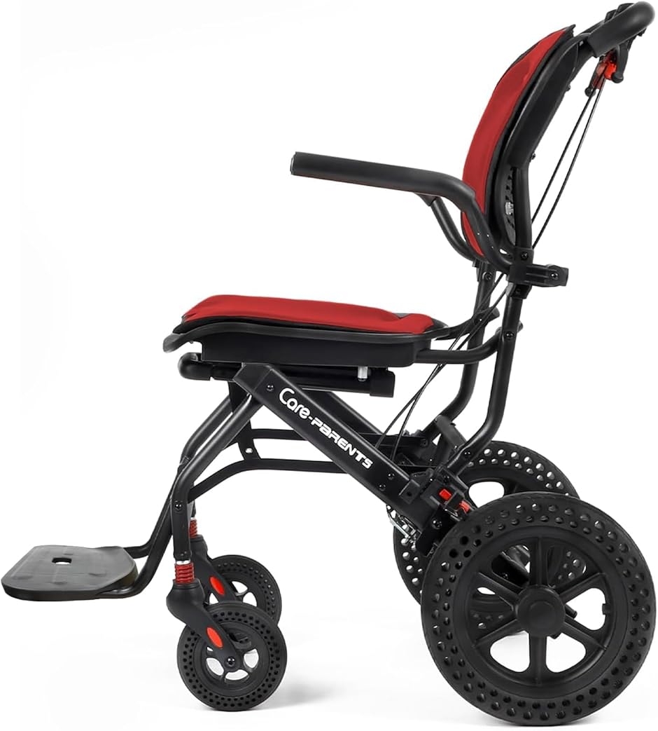 軽量車椅子 介助型 アルミ製 折りたたみ式 コンパクト車椅子 衝撃吸収