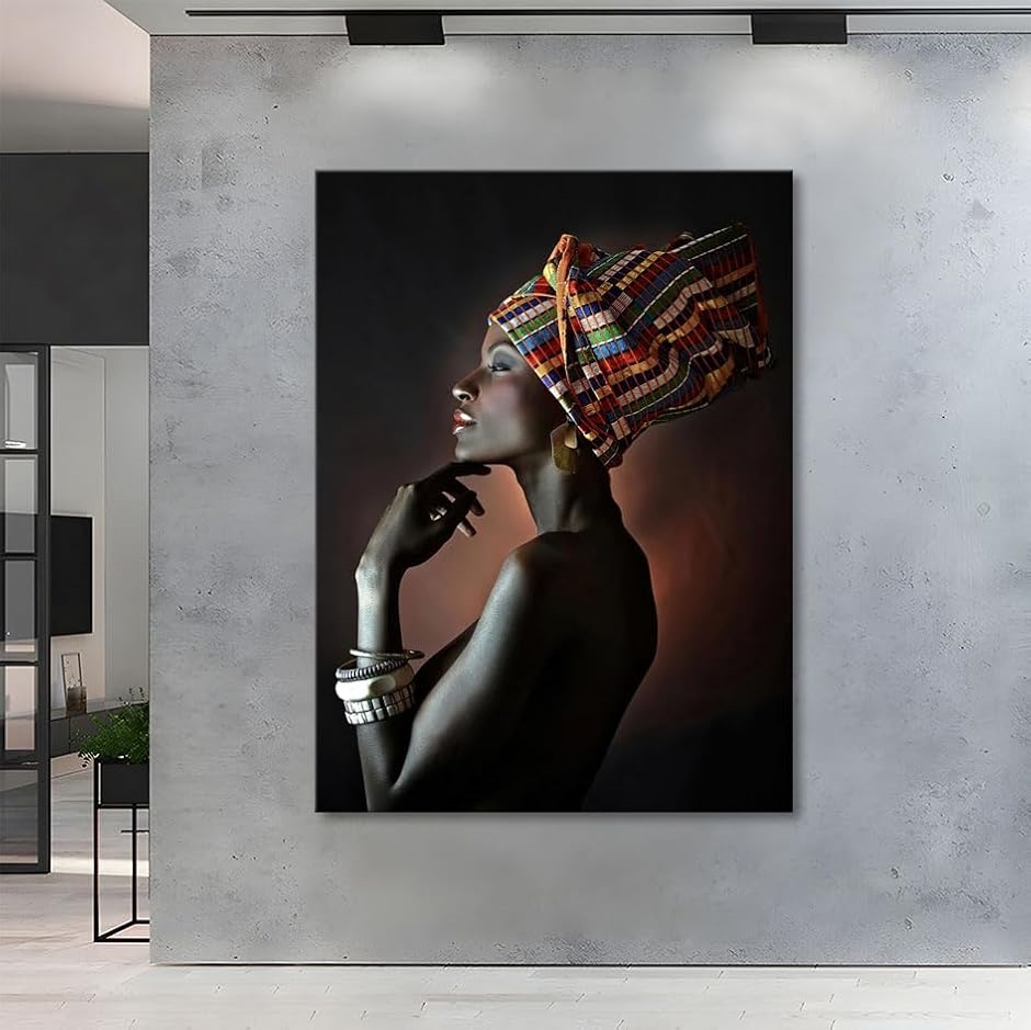 黒人絵画 原画 画家サインあり 油絵 絵画 油彩画・インテリア