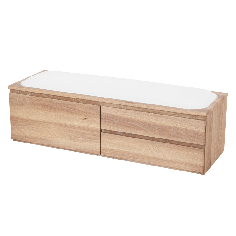 大収納 やわらか チェストベンチ 120cm幅 桐 ベンチ 収納 子供家具