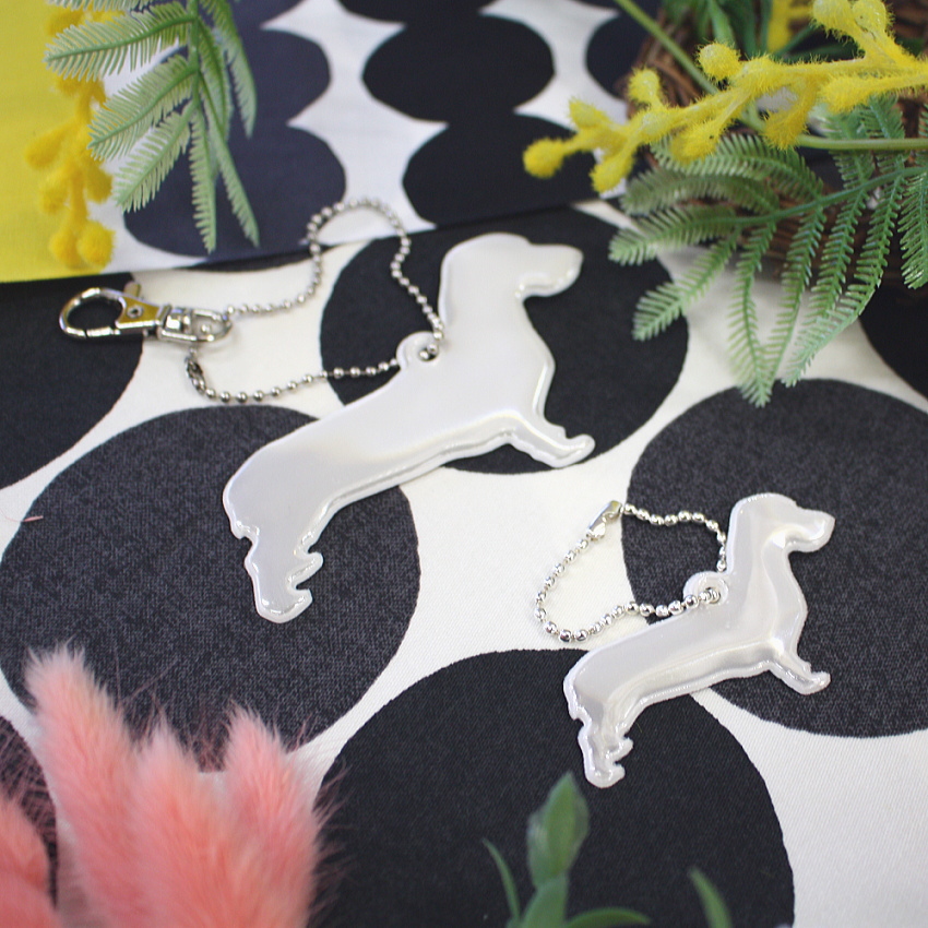 ライフセーバー リフレクター キーホルダー ダックスフンド 親子セット