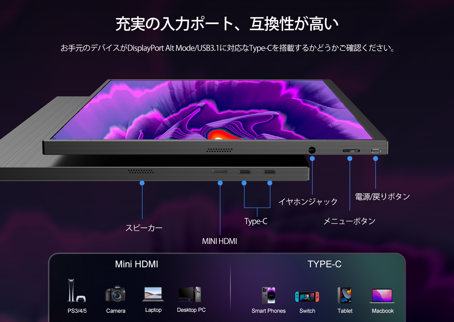 最大144Hz 18インチ 2K】 モバイルモニター ゲーミングモニター