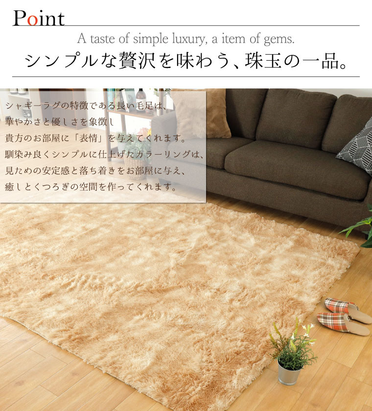 ラグ ラグマット シャギーラグ 洗える 北欧 おしゃれ 2畳 約190×190cm