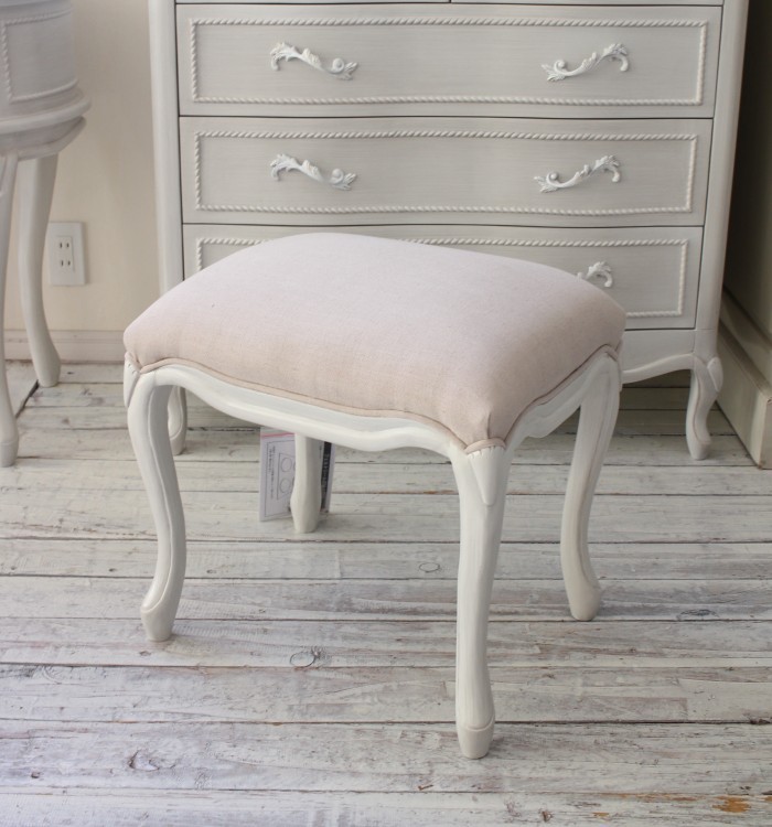 スツール 猫脚 アンティーク調 可愛い 洋風 ヨーロピアン 白家具