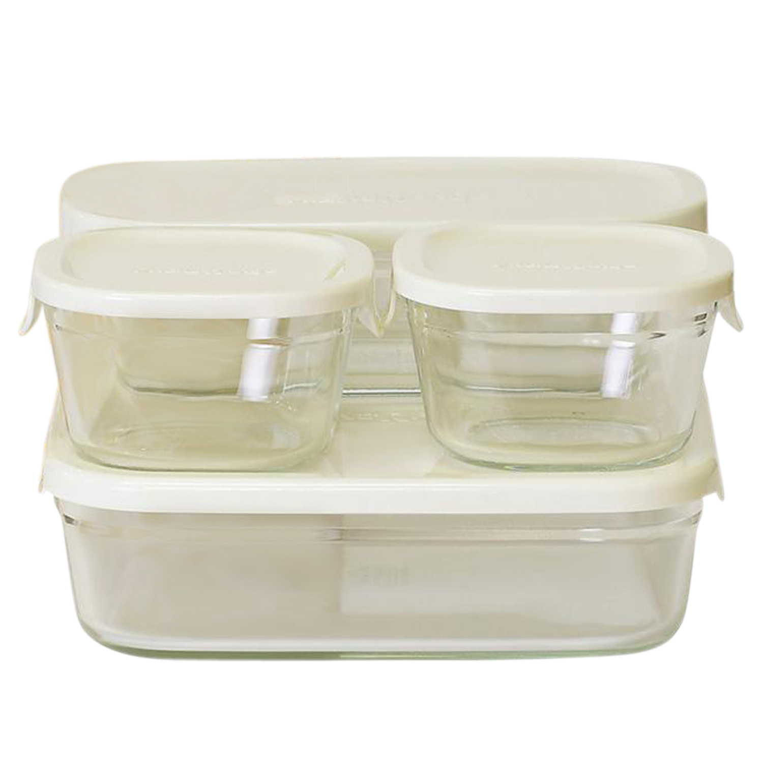 iwaki（イワキ） パック&レンジ 耐熱ガラス 保存容器 ガラス容器 4点