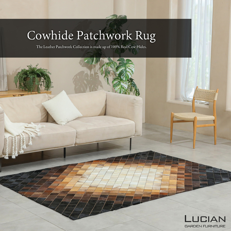 ラグ 本革 牛革 ラグマット ハラコラグ 天然皮革 高級ラグ ホテル仕様