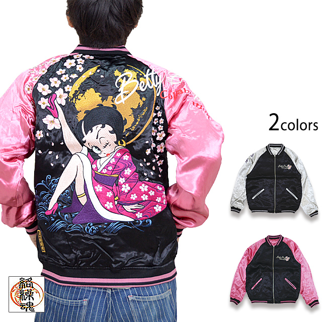 BETTY BOOP×絡繰魂 BETTY桜月夜スカジャン 絡繰魂 223025 和柄 和風