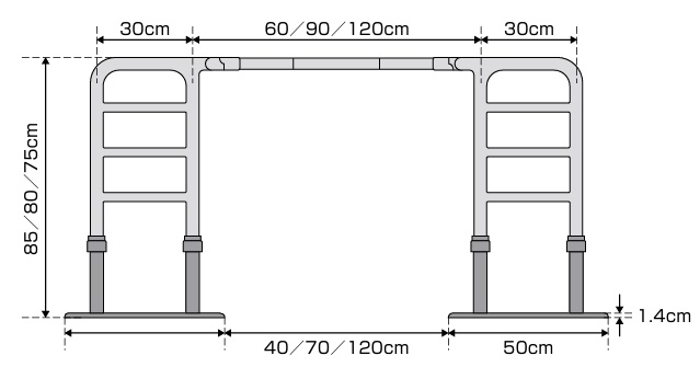 molten（モルテン） ルーツ エントランス 片手すり MNTPOE 介護 屋外用