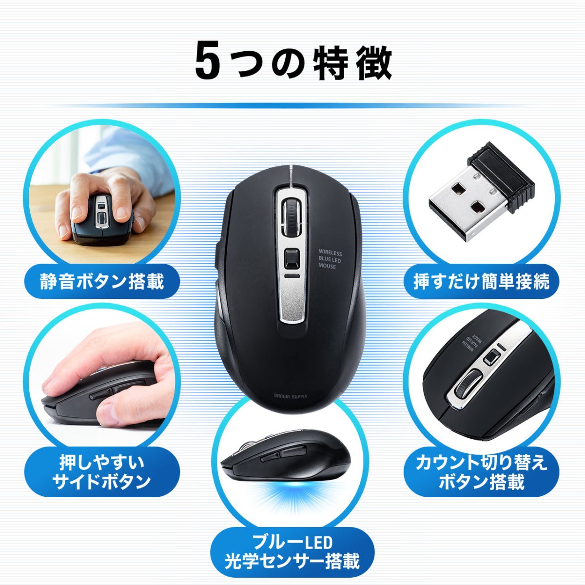 SANWA SUPPLY（サンワサプライ） マウス ワイヤレスマウス 静音 無線