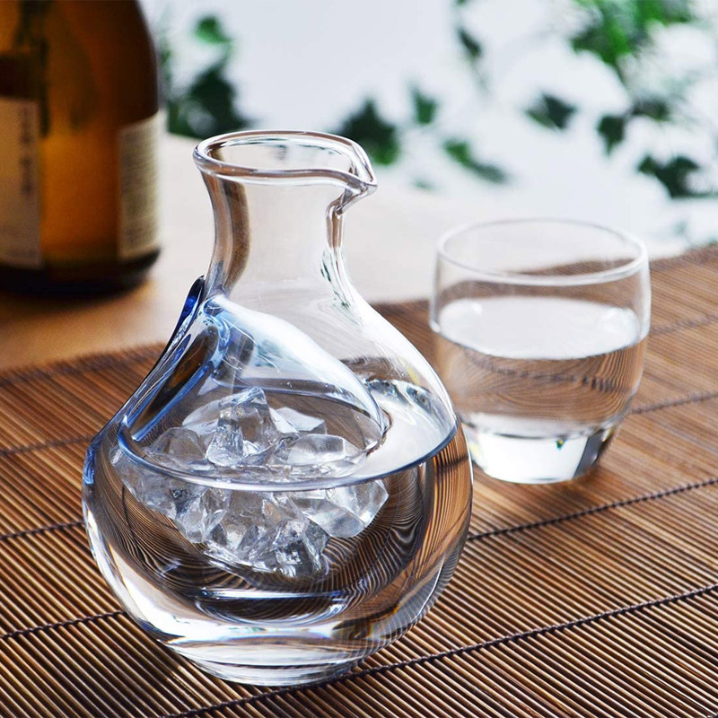 ワインデキャンタ 冷酒器 ガラス 徳利 カラフェ おしゃれ 氷ポケット付