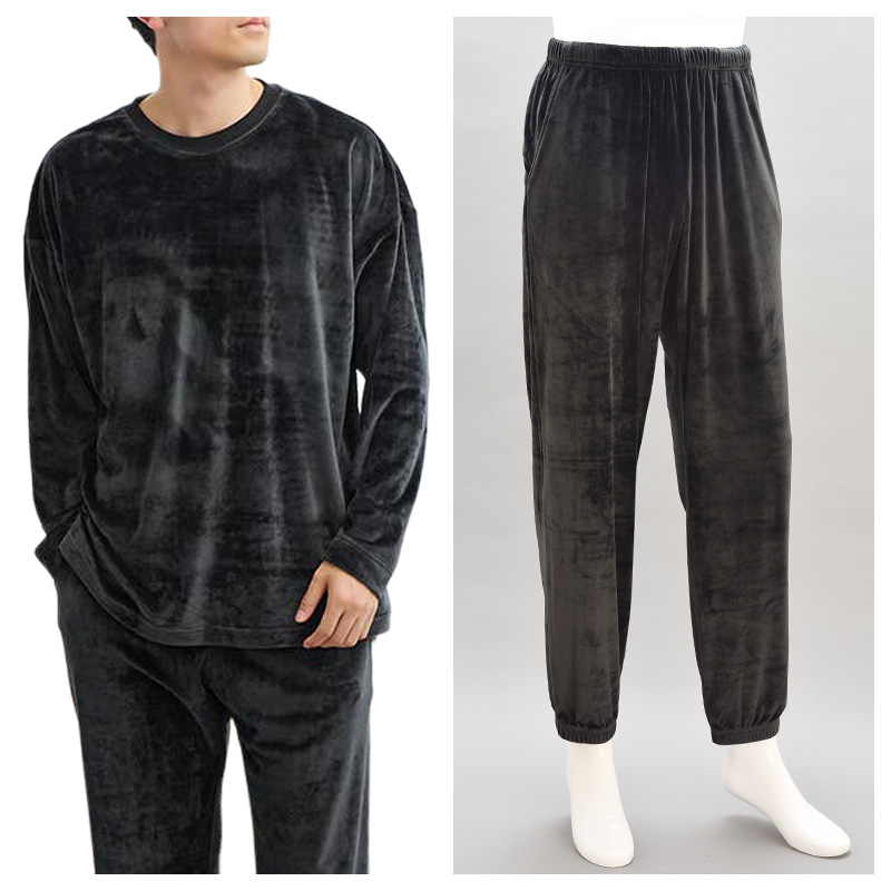 GUNZE（グンゼ） ウチコレ メンズ ベロア ルームウェア パジャマ 長袖