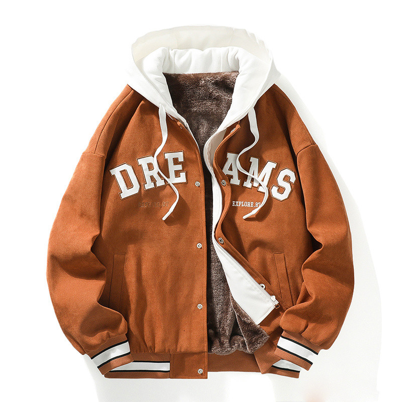 スタジャン メンズ スタジアムジャケット 裏起毛 フード付き 黒 白