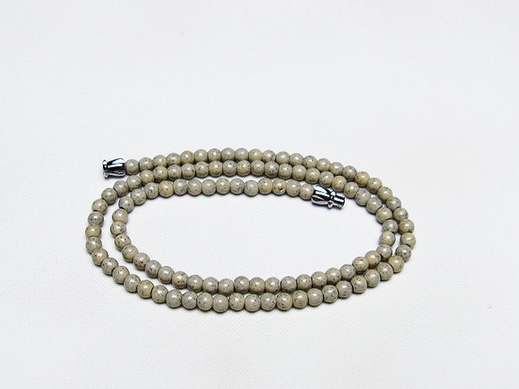 台湾産 北投石 天然ラジウム効果 ネックレス 4mm [T323-3048]