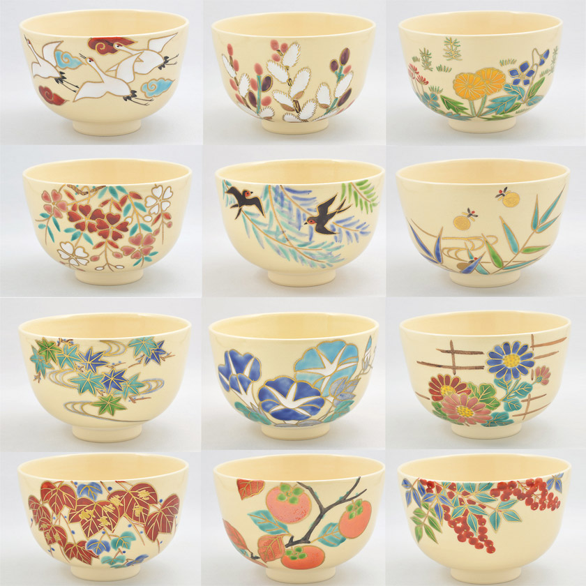 茶道具 抹茶茶碗 （まっちゃちゃわん） 京焼 12ヶ月 茶碗 小野 志峰 ※1