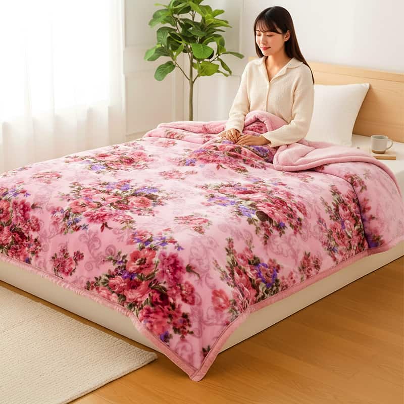 TEIJIN（テイジン） あったか掛け毛布 シングル 140×200cm V-Lap 花柄