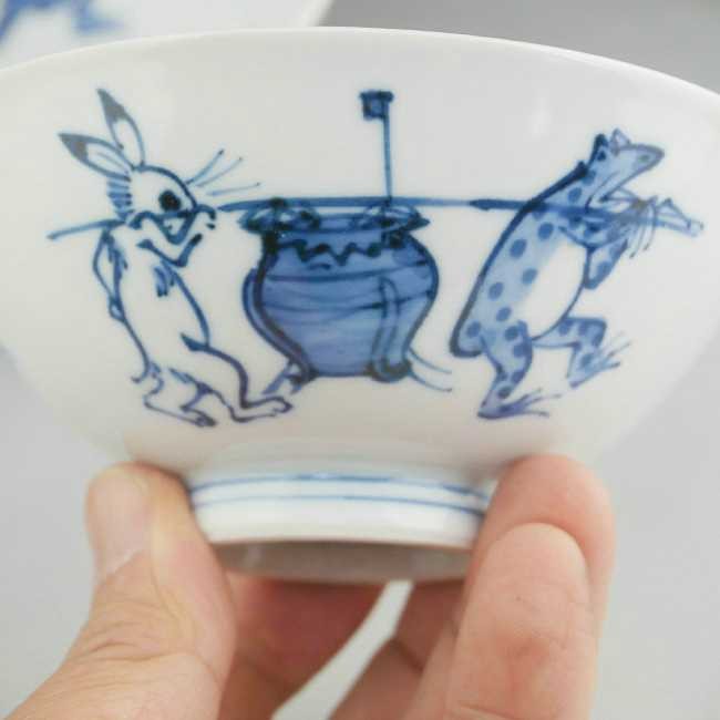 京焼 清水焼 内絵鳥獣戯画ご飯茶碗 （壺）芳山 大 : 松韻堂 Yahoo!店