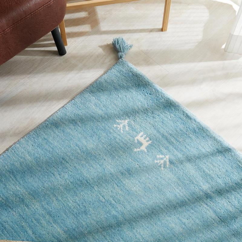 ラグ カーペット ギャッベ ギャベ 80×140 ウール 羊 手織り 北欧