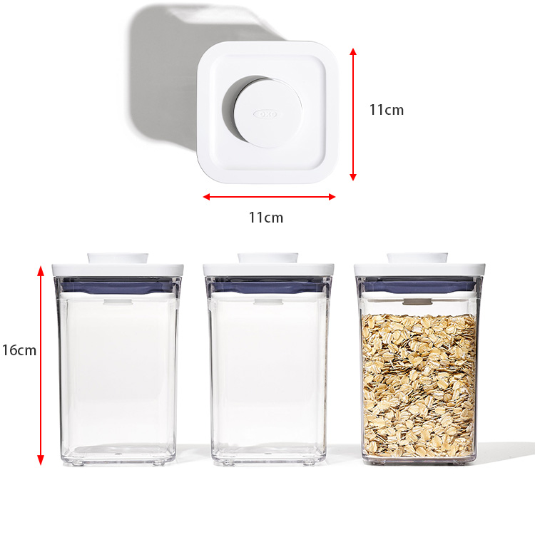OXO（オクソー） ポップコンテナ スモールスクエア(ショート) 3ピース