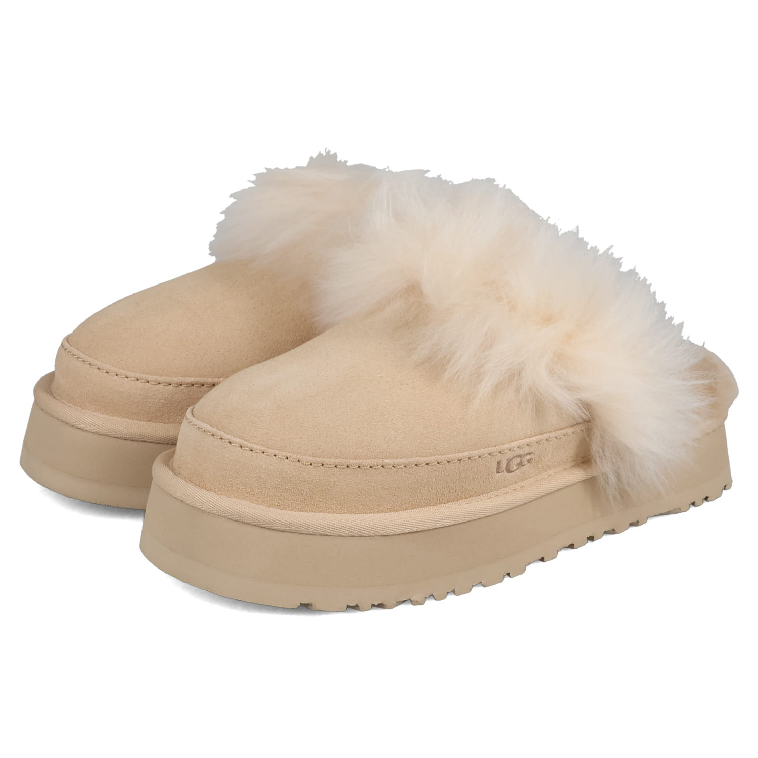 UGG（アグ） サンダル ファー サボ ルームシューズ レディース 厚底