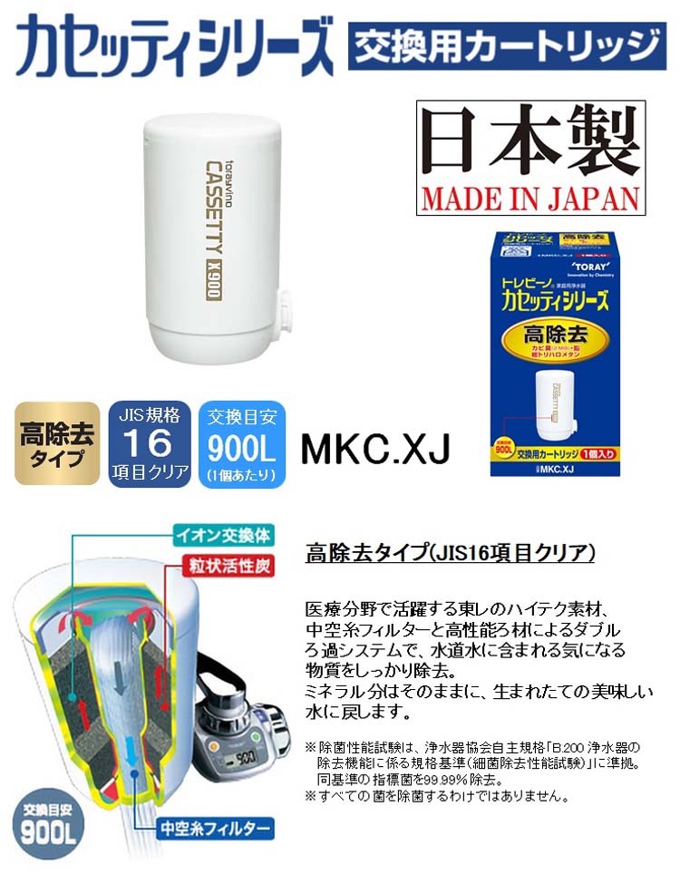東レ トレビーノ 浄水器 カセッティ交換用カートリッジ 高除去900L
