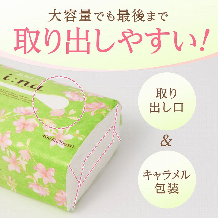 エリエール i：na(イーナ) ティシュー ソフトパック ( 400枚(200組)*6