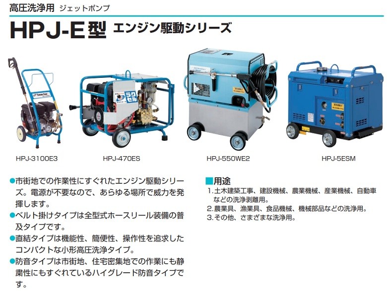 ツルミポンプ 高圧洗浄機 業務用 HPJ-3100E-1 エンジン式 鶴見製作所