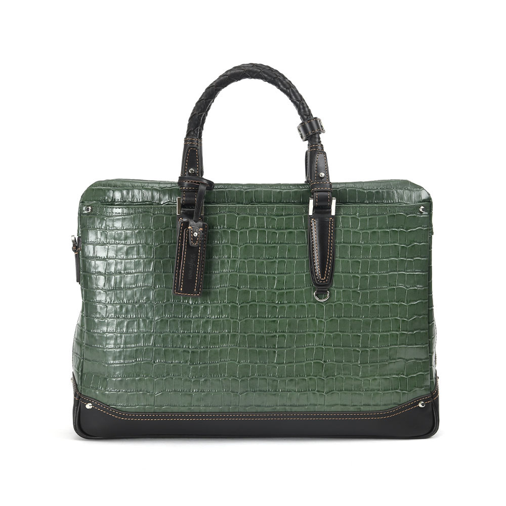ビジネスバッグ おしゃれ 本革 メンズ Kiefer neu クロコ型押しレザー