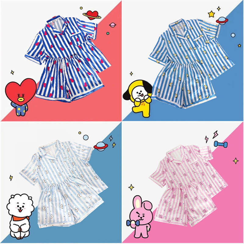 BTSグッズ 夏用 パジャマ ルームウェア 短袖短ズボン 薄手 韓国