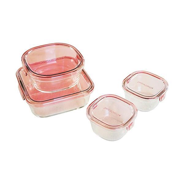 iwaki（イワキ） ガラス 保存容器 4点セット 耐熱ガラス 耐熱ガラス