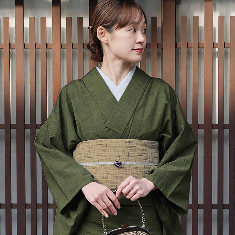 BOTAN 久留米織 木綿着物 日本製 レディース 単衣 着物 洗える お